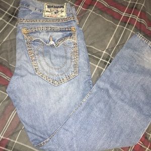 True religion light washed boot cut jeans